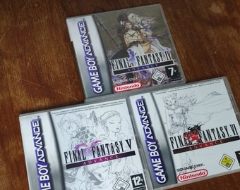 Final Fantasy IV V and VI Advance 4 5 6 for GBA +  Custom Shell Inlay