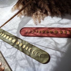 Incense holder made of concrete moon phase holder for incense sticks moon symbol ritual