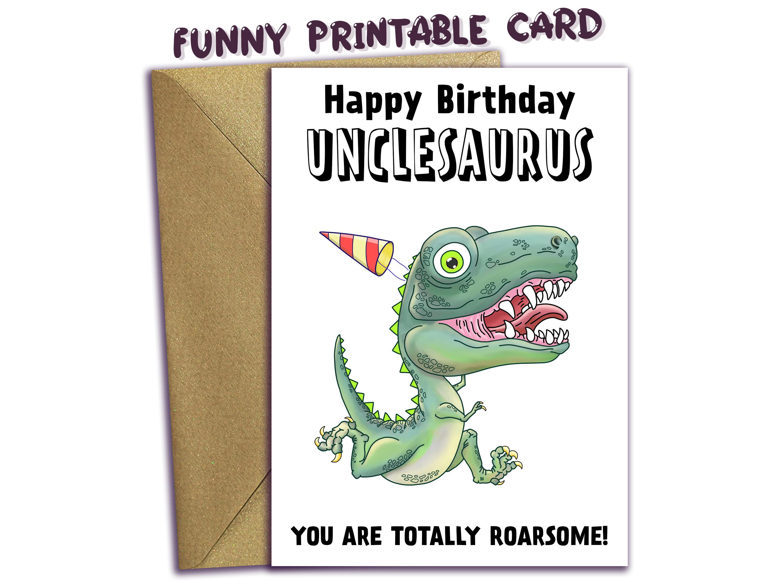 60 Second Makeover Uncleasaurus Grußkarte Für Onkel | Lustig Zu Vatertag & Geburtstag | Dinosaurier Design