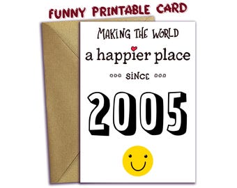 Funny 21st Birthday Card | Printable Finally Legal Birthday Card | Born in 2005 Funny Card | Legal Drinking Age | Instant Download PDF