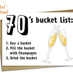 Biglietto di compleanno STAMPABILE per il 70° compleanno, anno di nascita 1955, download digitale fai da te, biglietto dell'ultimo minuto, divertente biglietto da stampare a casa con la lista dei desideri