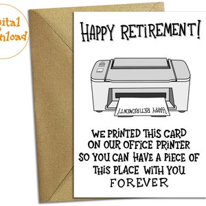 Happy Retirement Card. Congrats You Are Retired. Funny Coworker Leaving Job, Work, Office. PRINTABLE DIY Digital Congratulations Card