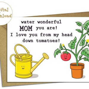 Cartão fofo para o dia das mães, trocadilho IMPRIMÍVEL Cartão de feliz aniversário para a mãe do filho ou da filha, download digital DIY de última hora