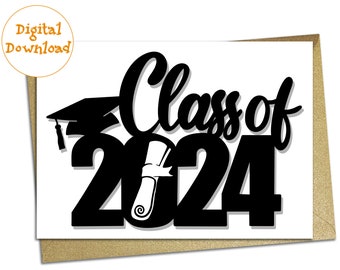 Happy Graduation Congratulations Card, PRINTABLE 2024 Grad Congrats Card, Class of 2024 College, School Digital Download Card