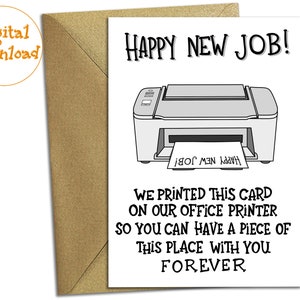 Happy New Job Card. Gefeliciteerd met je nieuwe rol. Grappige nieuwe baan Gefeliciteerd. Baanpromotie collega-kaart. AFDRUKBARE digitale kaart