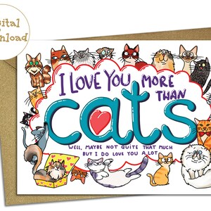 Je t'aime carte numérique de joyeux anniversaire, de mariage ou de rencontre pour lui, son petit ami, petite amie, cadeau à imprimer pour chat, maman, papa, amant
