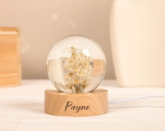 Daisy Night Light, Veilleuse en résine époxy, Lampes à fleurs personnalisées, Lampe en bois époxy, Cadeau du meilleur ami, Cadeau pour les amateurs de fleurs