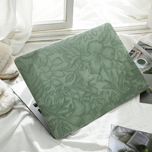 Custodia per MacBook con stampa floreale retrò verde per il nuovo MacBook Air 13 A2681 Pro 13 A2338 Pro 14 Pro A2442 Pro 16 pollici 2024 Custodia per laptop unica