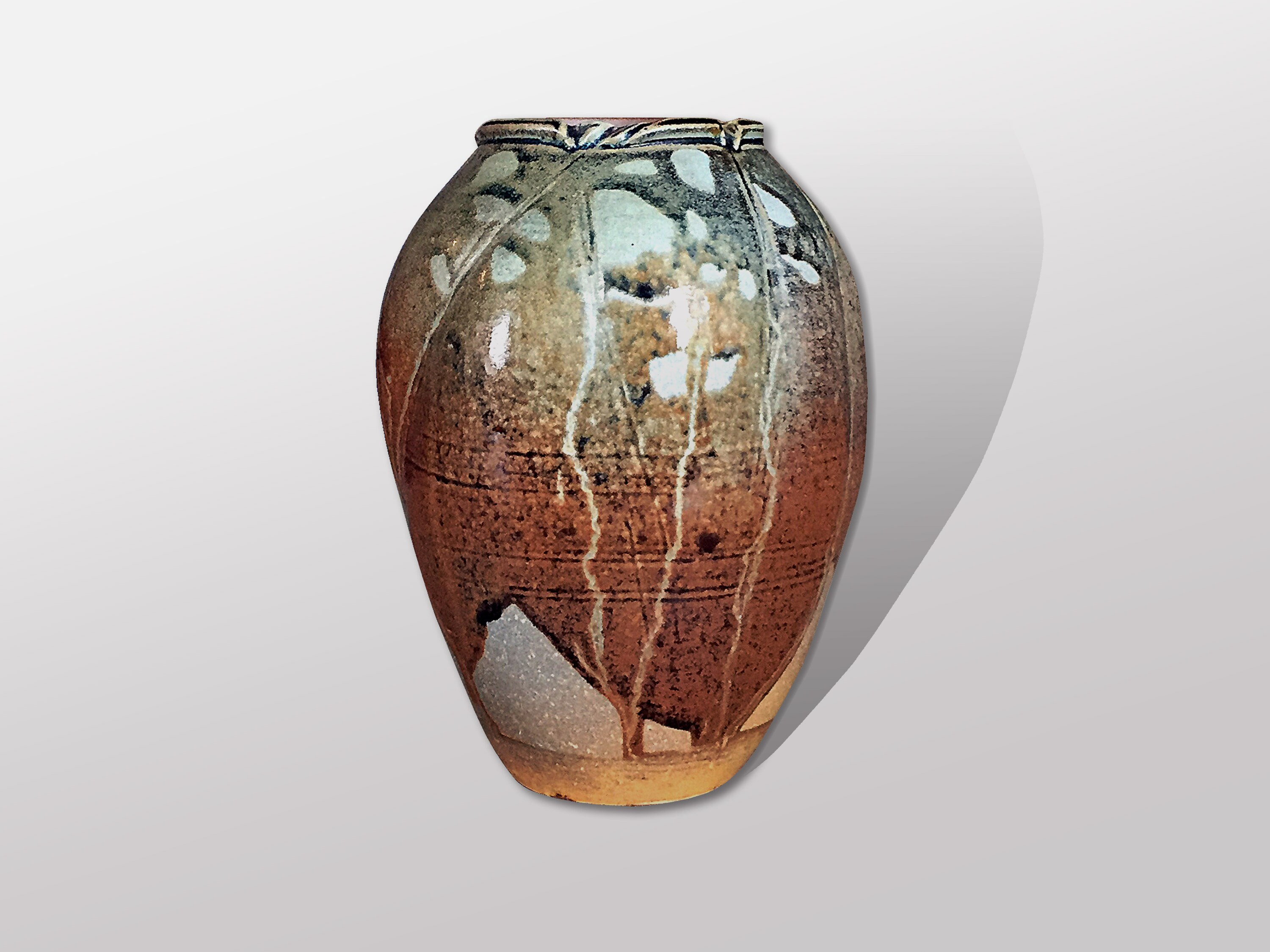 Vintage Vase Standstone Scandinave Mid Centuty Ceramic North Of Europe Belles Couleurs Enfilade Deco