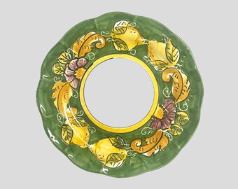 Assiette plate vert citron de Sicile