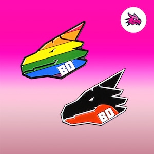 Bad Dragon Enamel Pin Badge Brooches Duke logo and Pride designs available