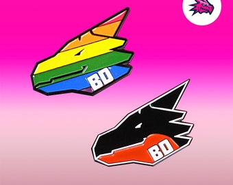 Bad Dragon Emaille Pin Abzeichen Broschen Original Logo Herzog und Gay  Pride Designs erhältlich
