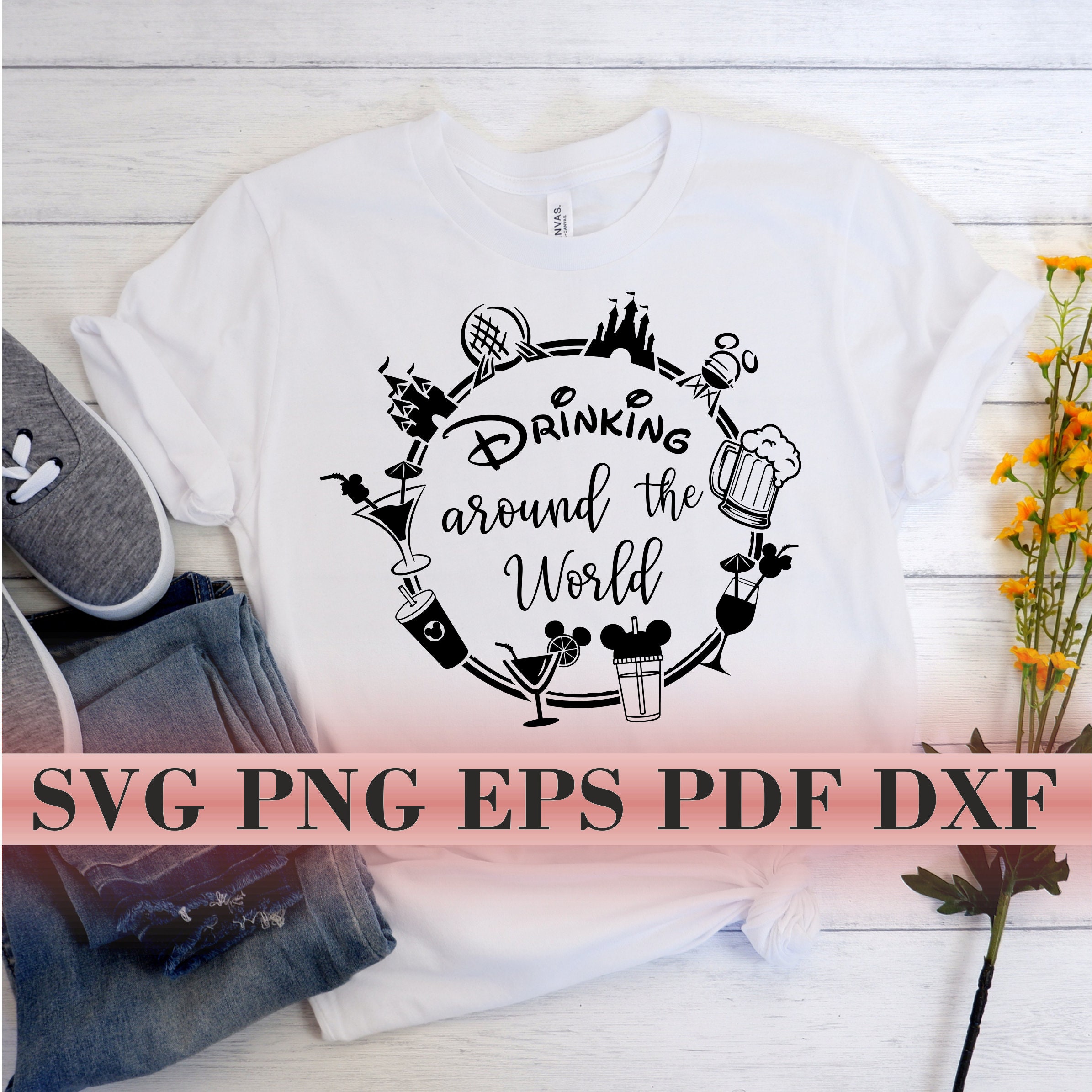 Drinking Around the World Svg Png Dxf Drinking TEAM Svg Etsy