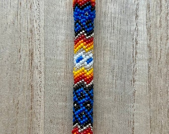 Beaded Lanyard Pen with Fire Colors