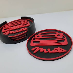 Set of 4 Mazda MX-5 Miata Drink Coasters Wish Holder / Cup Mat Pad