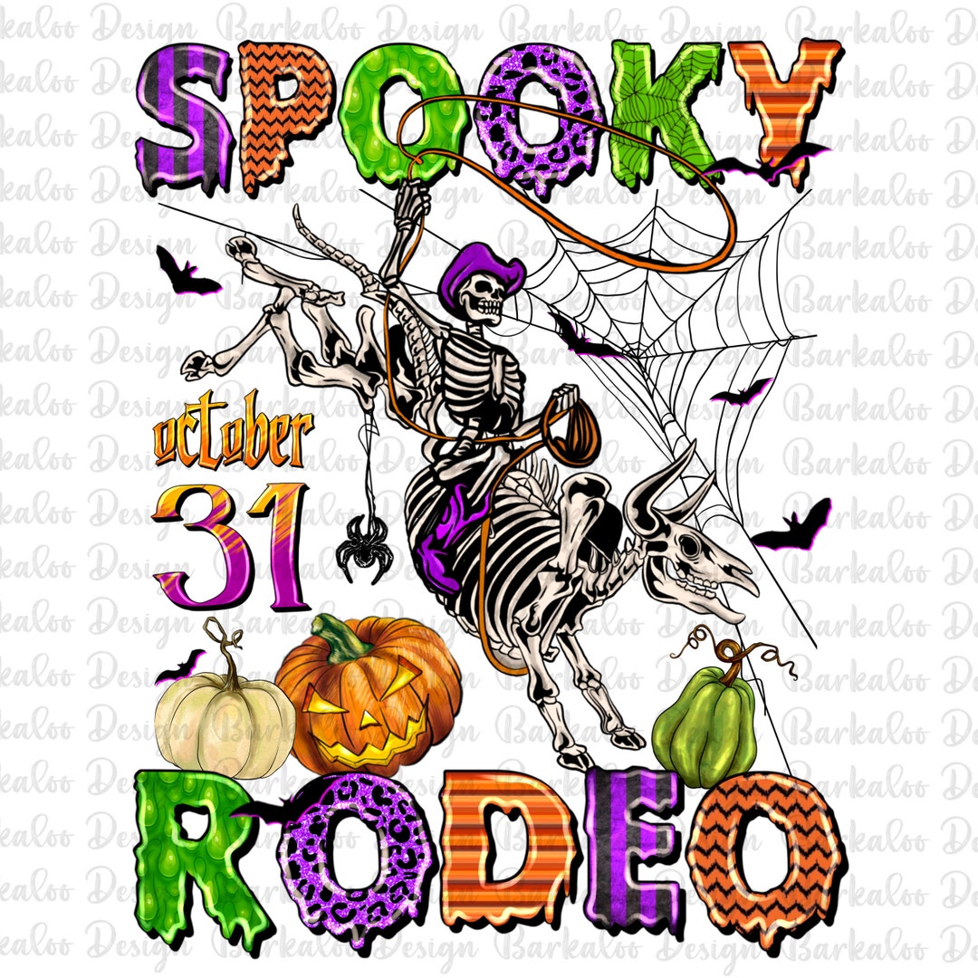 Spooky Rodeo Png Sublimation Design Download, Happy Halloween Png ...
