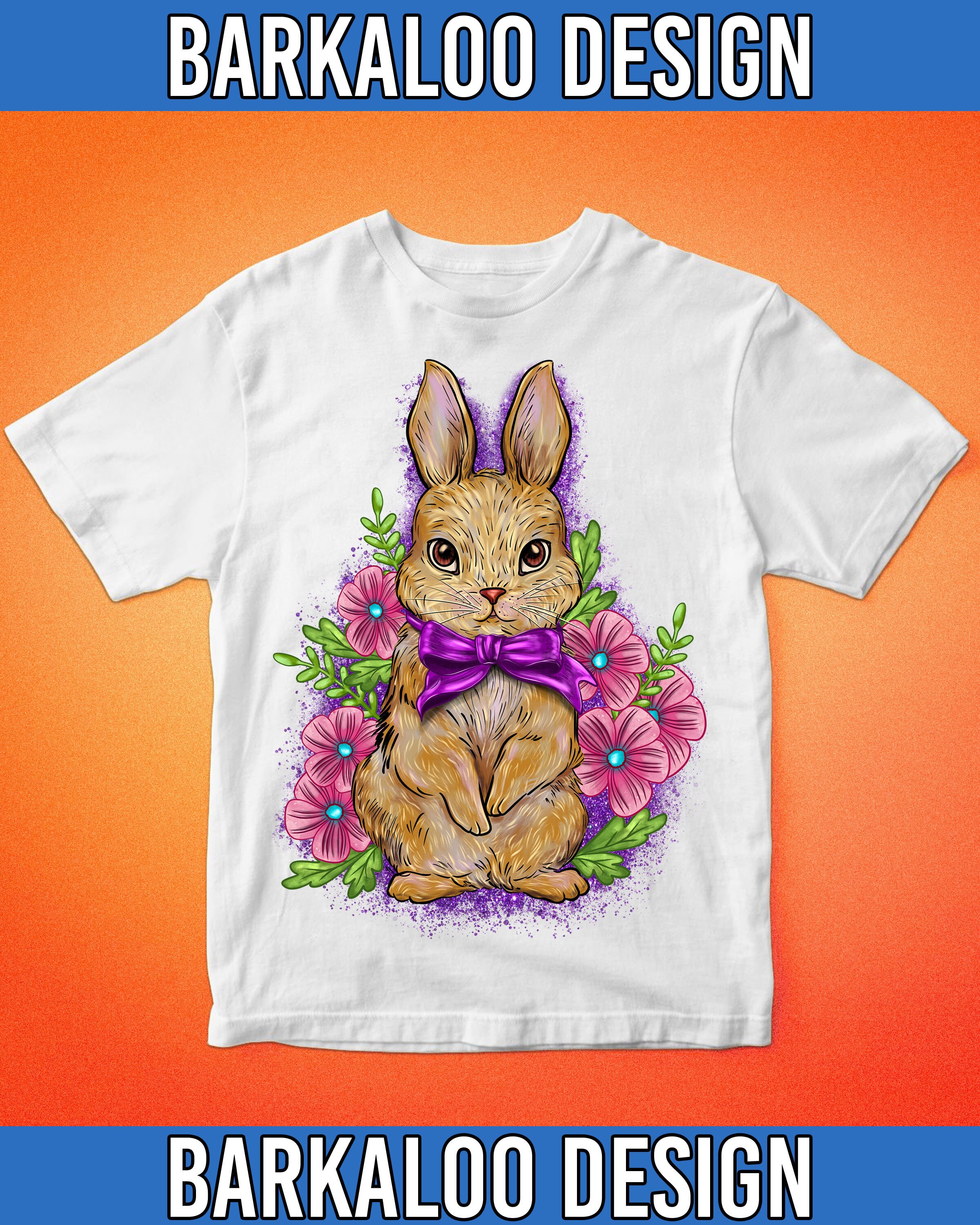 Floral Easter Bunny Rabbit PNG Sublimation Design, Easter Bunny Png ...