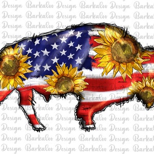 Bison American Flag Png, Girassóis American Flag Png, Bison Png, 4 de julho Png, Usa Flag Png, American Bison Png, Digital Download