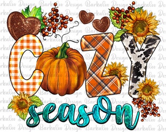 Western Fall Cozy Season Png Sublimation Design, Fall Leaves Png, Fall Vibes Png, Pumpkin Png, Hello Fall Png, Digital Download