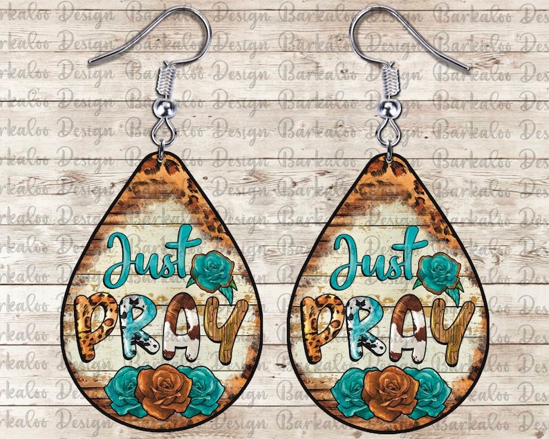 Western Religion Cross Teardrop Earrings Png Sublimation Etsy