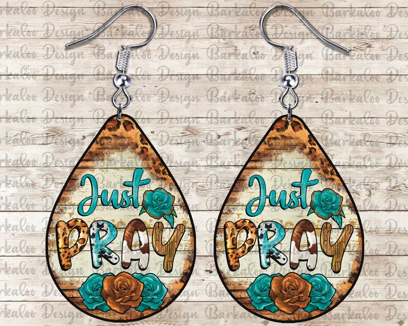 Western Religion Cross Teardrop Earrings Png Sublimation Etsy