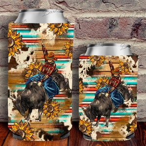 Rodeo Bullfigter Can Cooler PNG Sublimation Design,Bullfighter Can Holder,Can Cooler Template,Western Design Serape Can Cooler PNG Downloads
