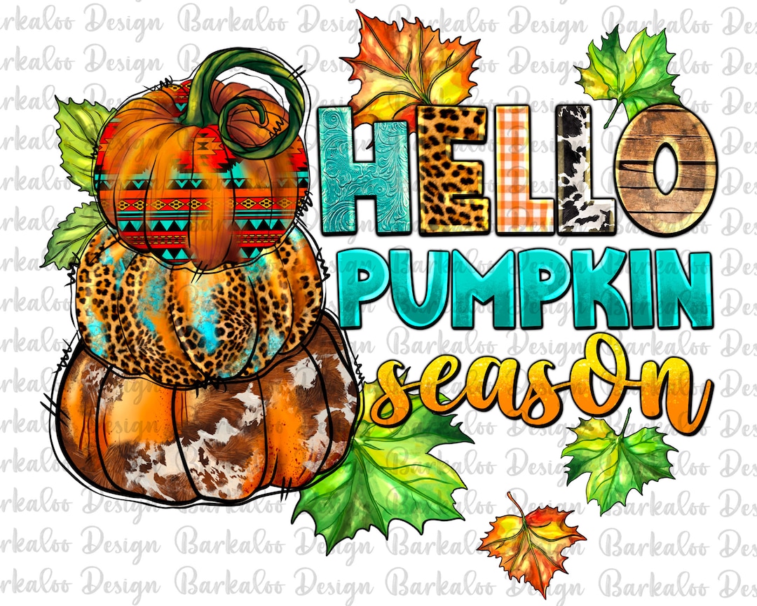Western Hello Pumpkin Season Png Sublimation Design, Cowhide Pumpkin ...