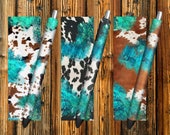 Cowhide Turquoise Pen Wraps Sublimation Design, Western Pen Wraps, Southwestern Pen Wraps, Epoxy Pen Wrap Digital Design,Pen Wrap Png Design