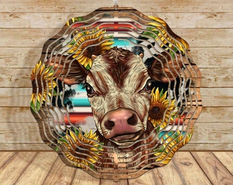 Western Cow Wind Spinner Png Sublimation Design, Western Wind Spinner Png, Animal Wind Spinner Png, Cow Png, Animal Png, Digital Download