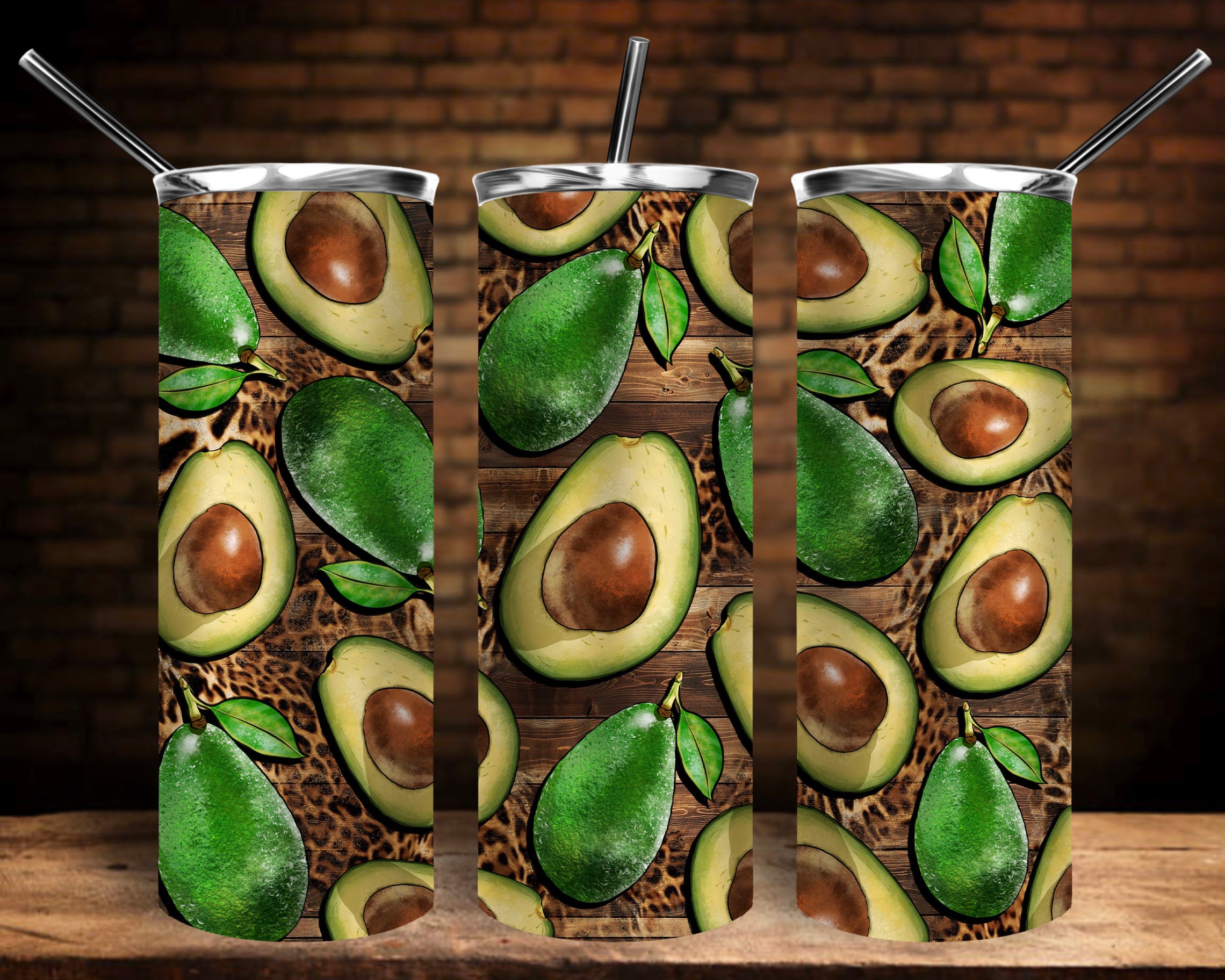 Avocado Design 16oz Glass Can Cup