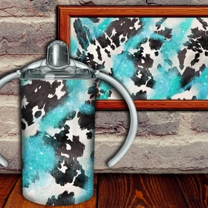 Western Cowhide Glitter Sippy Cup Tumbler Png Sublimation Design, 12oz Sippy Cups Tumbler Png, Cowhide Sippy Cup Tumbler Png Downloads
