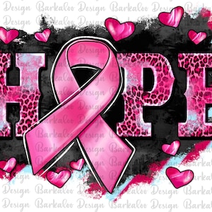 Western Breast Cancer Hope Png Sublimation Design, Cancer Awareness Png, Hope Png, Cancer Ribbon Png, Breast Cancer Png, Digital Download