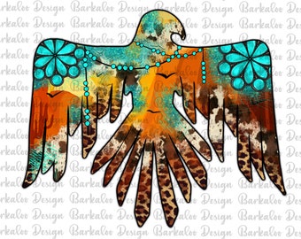Western Thunderbird Gemstone PNG Sublimation Design, Western Design Png, Thunderbird Png, Gemstone Png, Cowhide Thunderbird Png Downloads