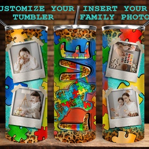 Western Customize Autism Love Tumbler Png Sublimation Design, 20oz Skinny Tumbler, Custom Tumbler Png, Autism Tumbler Png, Digital Downloads