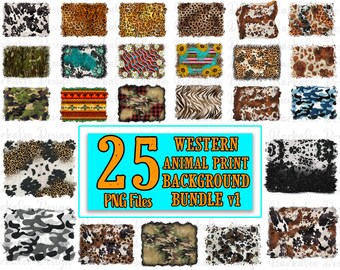Western Animal Print Background Bundle 25 PNG Files, Background Bundle Png, Western Background Png,Western Animal Print Png,Digital Download