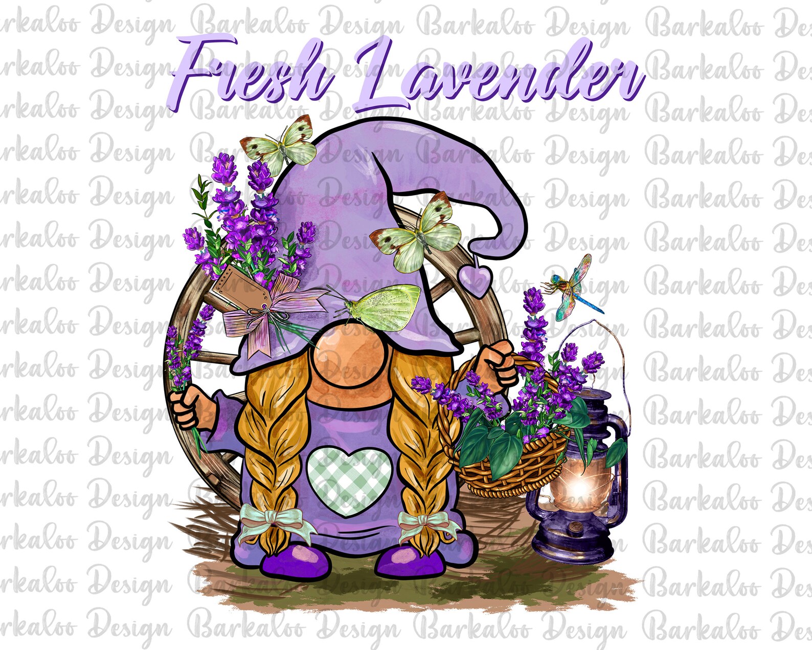 Fresh Lavender Gnome Png Sublimation Design Hand Drawn Gnome Etsy