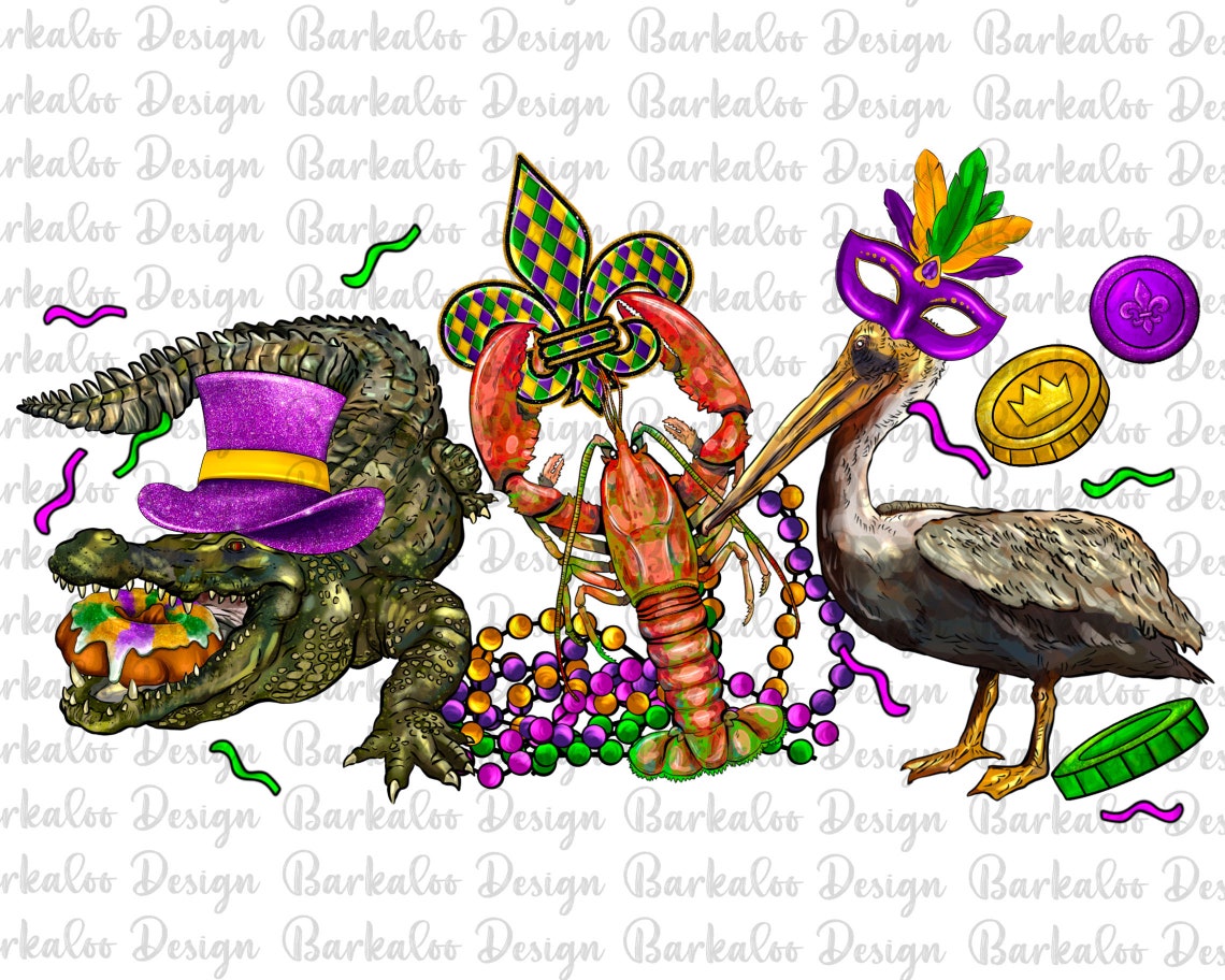 mardi gras pelican clipart