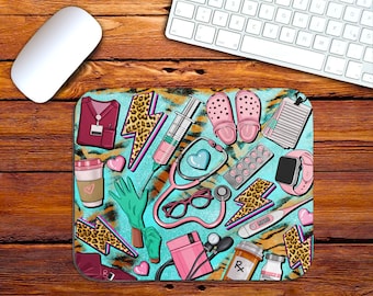 Nurse Life Mouse Pad Png Sublimation Design, Nurse Medical Instruments Png, Nursing Mouse Pad Png, Leopard Nurse Mouse Pad Png Downloads