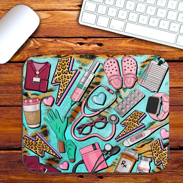 Nurse Life Mouse Pad Png Sublimation Design, Nurse Medical Instruments Png, Nursing Mouse Pad Png, Leopard Nurse Mouse Pad Png Downloads