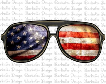 Amerikanische Flagge Brille Png Sublimation Design, 4. Juli Png, Usa Flagge Png, Handgezeichnete Brille Png, Amerikanische Flagge Png Digital Download