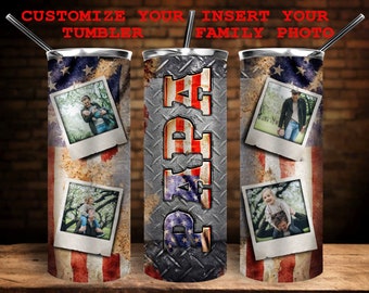Western Customize American Papa Tumbler Png Sublimation Design,20oz Skinny Tumbler, Custom Papa Tumbler Png,Patriotic Papa Png Downloads