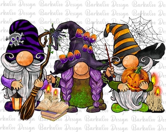 Halloween Gnomies Png Sublimation Design, Halloween Png, Witch Gnomes Halloween Png, Gruseliger Kürbis Png, Witch Gnome Halloween Png, Download