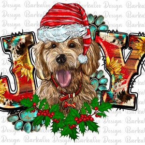 Christmas Joy Goldendoodle PNG Sublimatie Design, Western Joy PNG, Hond Joy Png, Hond Kerstmis Png, Goldendoodle Kerstmis Png, Digitale Download