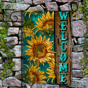 Western Sunflowers Welcome Garden Flag Png Sublimation Design, Western Sunflower Garden Flag Png, Welcome Garden Flag Png Downloads