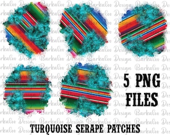Serape Turquoise Patch PNG Bundle Sublimation Design, Western Serape Patch PNG Bundle, Western Patches, Western Back Splash,Digital Download