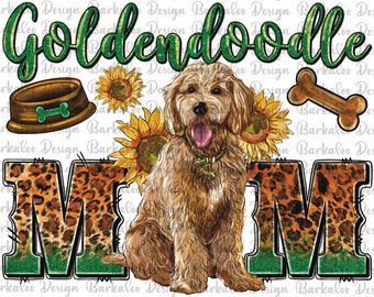 Western Goldendoodle mamma Png sublimeringsdesign, hundmamma Png, mors dag Png, hundmamma Clipart, leopardhundmamma Png, digital nedladdning