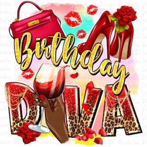 Birthday diva png sublimation design download, birthday party png, birthday queen png, birthday png, sublimate designs download