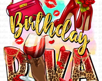 Birthday diva png sublimation design download, birthday party png, birthday queen png, birthday png, sublimate designs download