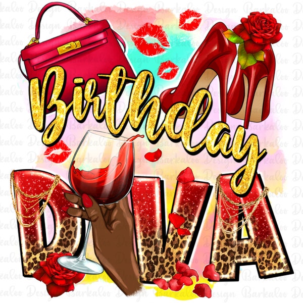 Birthday diva png sublimation design download, birthday party png, birthday queen png, birthday png, sublimate designs download