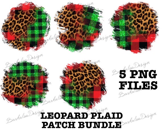 Christmas Leopard Buffalo Plaid PNG Patch Bundle Sublimation Design, Christmas Patches, Western Patches,Cowhide Back Splash,Digital Download